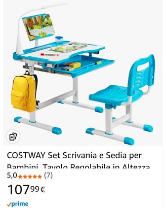 Scrivania con sedia per bambini