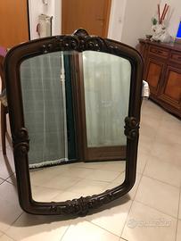 SPECCHIO CORNICE LEGNO SCURO