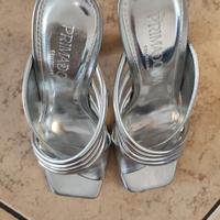 Sandali con tacco misura 37 argento 