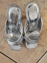 Sandali con tacco misura 37 argento 