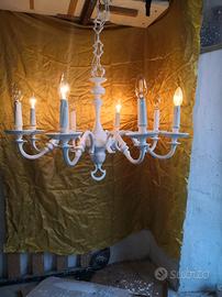 Lampadario Ottone pesante stile Shabby Chic 