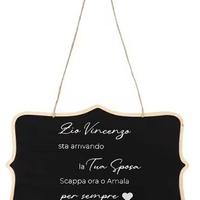 1 Targa lavagna legno cartello Matrimonio Paggetto