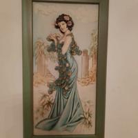 quadro di donna in rilievo 30x70