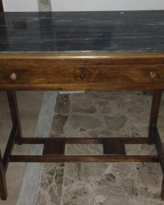 Scrivania anni 50 con piano in marmo 