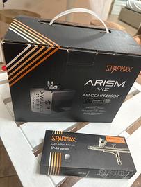 Compressore ARISM VIZ Sparmax e aerografo NUOVO