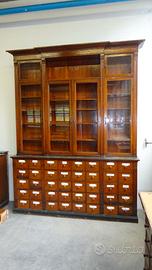 Antica cassettiera libreria da farmacia