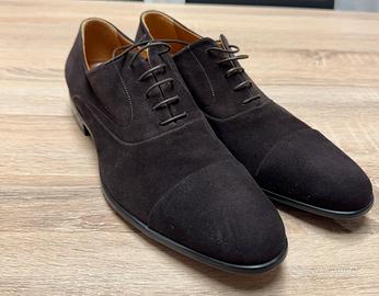Scarpe stringate Oxford Moreschi camoscio marrone