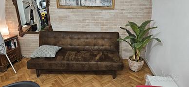 Divano letto  stile vintage marrone