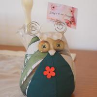 Gufo in stoffa di Natale, portafortuna