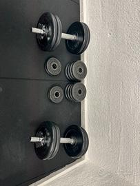 Manubri Carnelli 32 kg con dischi misti (gommati +