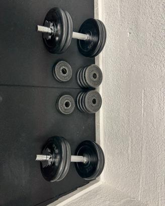 Manubri Carnelli 32 kg con dischi misti (gommati +