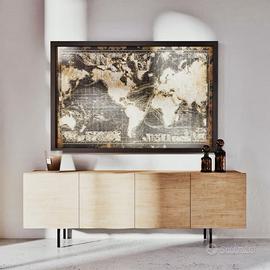 Tavola cartografica del mondo nera illuminata