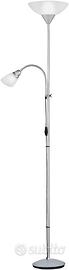 Piantana 1xE27 150 W/1xE14 40W LED, titanio/bianco