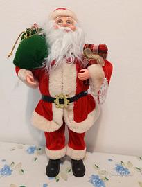 Babbo natale rosso con barba e cappello grande cm 
