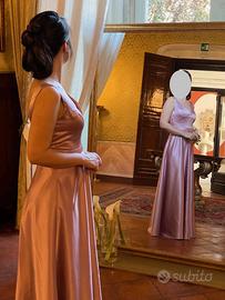 Abito da cerimonia in raso rosa