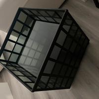 Tavolino di ferro battuto artigianale e vetro