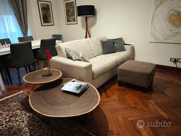 divano letto con puff abbinato