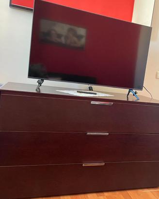 Cassettiera con tre cassetti in legno Rovere