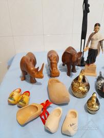 STATUINE IN LEGNO E BAMBOLE ORIGINALI NEPAL /INDIA