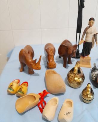 STATUINE IN LEGNO E BAMBOLE ORIGINALI NEPAL /INDIA