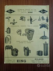 KING condensatori/contatti/ecc.–volantino anni 50