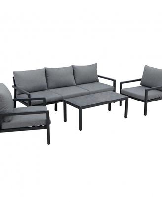 Set Salotto da giardino 5 posti Moderno Antracite