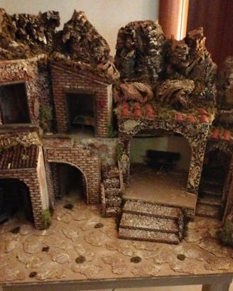 Presepe artigianale con luci
