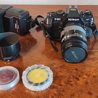 NIKON F-501 - 35mm + obiettivo Nikkor + Flash