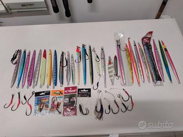 Borsa pesca jigging completa di jig e ami 