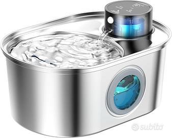 Fontanella Gatti cani acciaio inox cavo + batteria