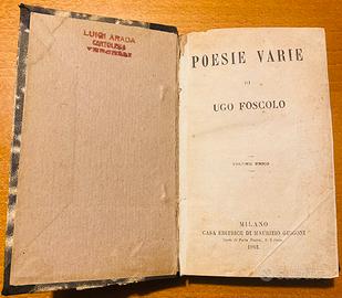 Raccolta di poesie di UGO FOSCOLO - edizione 1862