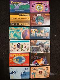 Lotto 12 carte telefoniche internazionali vintage