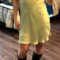 Vestito Zara satin verde lime – taglia M