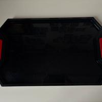 Vassoio Guzzini nero con manici rossi