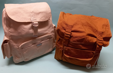 2 Zainetti tela vintage country safari ocra zaino