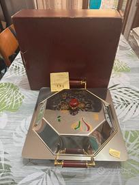 Vassoio  Freddi Benito Giuseppe Acciaio e oro 24k