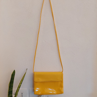 Borsa pochette made in italy eco pelle gialla