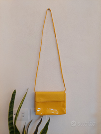 Borsa pochette made in italy eco pelle gialla