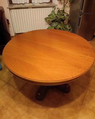 Tavolo rotondo allungabile 116→152 cm + 6 sedie