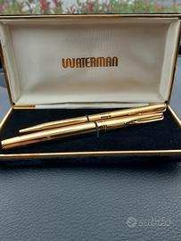 Penne Waterman placcate oro, vintage, anni '70.