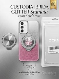 Cover Samsung Galaxy A34 5G Glitter Rosa c/ Anello