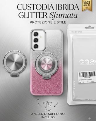 Cover Samsung Galaxy A34 5G Glitter Rosa c/ Anello