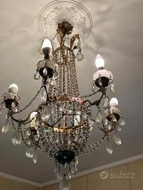 Lampadario Vintage a Mongolfiera - Ottone e Crista