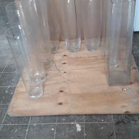 Serie completa di 9 vasi alti in vetro spesso