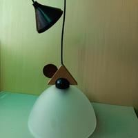 Lampadario vetro legno