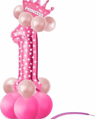 Palloncino 1 compleanno bambina 65 cm