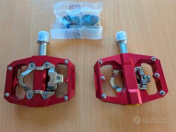 pedali flat per MTB e bike  colore rosso 