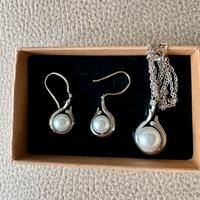 Set gioielli argento 925 con perle