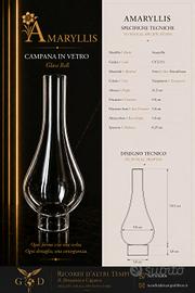 Campana Vetro Lume Petrolio Lampada Antica Ricambi