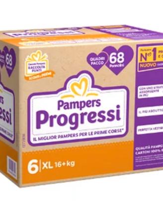 Pampers Quadri Progressi XL x68 (2 pacchi)
